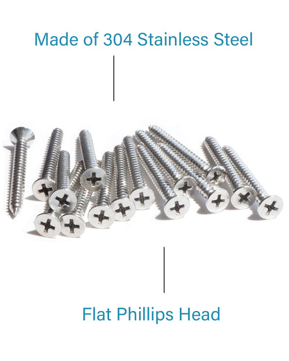 IMScrews 50pcs #8 x 2" (50mm) Stainless Flat Head Phillips Wood Screws 18-8 (304) Stainless Steel Countersunk Self Tapping Screws