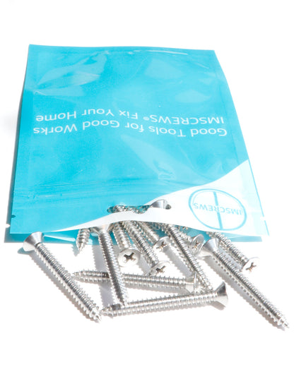 IMScrews 100pcs #10 x 1-3/4" (45mm) Stainless Flat Head Phillips Wood Screws 18-8 (304) Stainless Steel Countersunk Self Tapping Screws