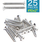 25pcs #10 x 2" (50mm) Stainless Flat Head Phillips Wood Screws 18-8 (304) Stainless Steel Countersunk Self Tapping Screws