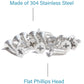 IMScrews 25 шт. # 12 x 3/4 дюйма (19 мм) шурупы по дереву Phillips с плоской головкой из нержавеющей стали 18-8 (304) саморезы из нержавеющей стали с потайной головкой