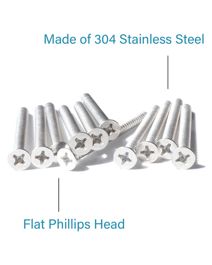 IMScrews 25pcs #12 x 3" (75mm) Stainless Flat Head Phillips Wood Screws 18-8 (304) Stainless Steel Countersunk Self Tapping Screws