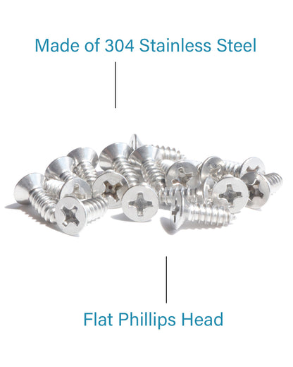IMScrews 100 шт. # 14 x 3/4 дюйма (19 мм) шурупы по дереву Phillips с плоской головкой из нержавеющей стали 18-8 (304) саморезы из нержавеющей стали с потайной головкой