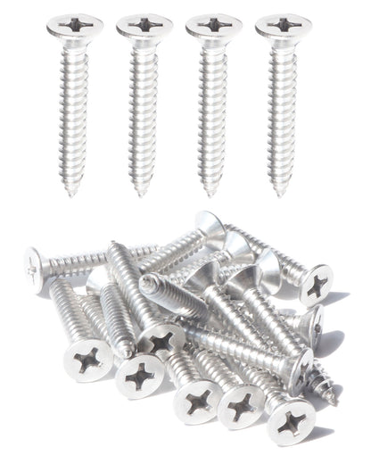 IMScrews 25pcs #14 x 1" (25mm) Stainless Flat Head Phillips Wood Screws 18-8 (304) Stainless Steel Countersunk Self Tapping Screws