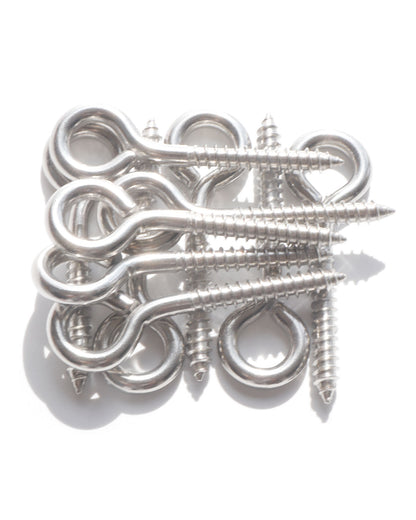 IMScrews 10pcs M6 x 3-1/4 Inch Screw Eyes Small Eyelet Screws Lag Eyebolt 18-8(304) Stainless Steel Heavy Duty Hook