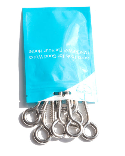 IMScrews 10pcs M6 x 3-1/4 Inch Screw Eyes Small Eyelet Screws Lag Eyebolt 18-8(304) Stainless Steel Heavy Duty Hook