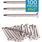 IMScrews 100pcs #8 x 2" Stainless Flat Head Phillips Self Drilling Screws, 410 Stainless Steel Full Thread Sheet Metal Tek Wood to Metal Screws
