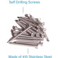 IMScrews 100pcs #8 x 2" Stainless Flat Head Phillips Self Drilling Screws, 410 Stainless Steel Full Thread Sheet Metal Tek Wood to Metal Screws