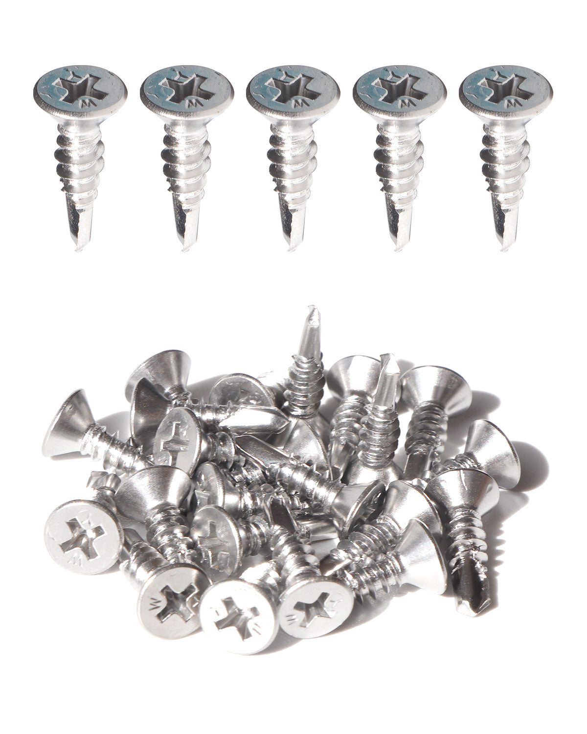 Self Drilling Sheet Metal Screws #14 x 3/4 Inch 25pcs, Flat Head Phillips Stainless Steel 410 Screws Standard Thread Teks Screws for Wood to Metal Stud by IMSCREWS