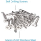 IMScrews 25 шт. # 14 x 1-1/2 дюйма самосверлящие винты Phillips с плоской головкой из нержавеющей стали, винты из нержавеющей стали 410 с полной резьбой для листового металла Tek Wood to Metal