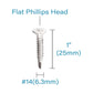 IMScrews 25pcs #14 x 1" Stainless Flat Head Phillips Self Drilling Screws, 410 Stainless Steel Full Thread Sheet Metal Tek Wood to Metal Screws