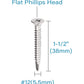 IMScrews 100pcs #12 x 1-1/2" Stainless Flat Head Phillips Self Drilling Screws, 410 Stainless Steel Full Thread Sheet Metal Tek Wood to Metal Screws
