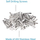 Stainless Steel Sheet Metal Screws #12 x 1 Inch 25pcs, Self Drilling Flat Head Phillips Stainless Steel 410 Screws Standard Thread Teks Screws for Wood to Metal Stud by IMSCREWS