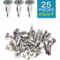 IMScrews 25 шт. # 10 x 3/4 дюйма, самосверлящие винты Phillips с плоской головкой из нержавеющей стали, винты из нержавеющей стали 410 с полной резьбой для листового металла Tek, винты по дереву и металлу