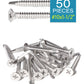 Stainless Steel Sheet Metal Screws #10 x 1-1/2 Inch 50pcs, Self Drilling Flat Head Phillips Stainless Steel 410 Screws Standard Thread Teks Screws for Wood to Metal Stud by IMSCREWS