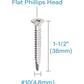 Stainless Steel Sheet Metal Screws #10 x 1-1/2 Inch 50pcs, Self Drilling Flat Head Phillips Stainless Steel 410 Screws Standard Thread Teks Screws for Wood to Metal Stud by IMSCREWS