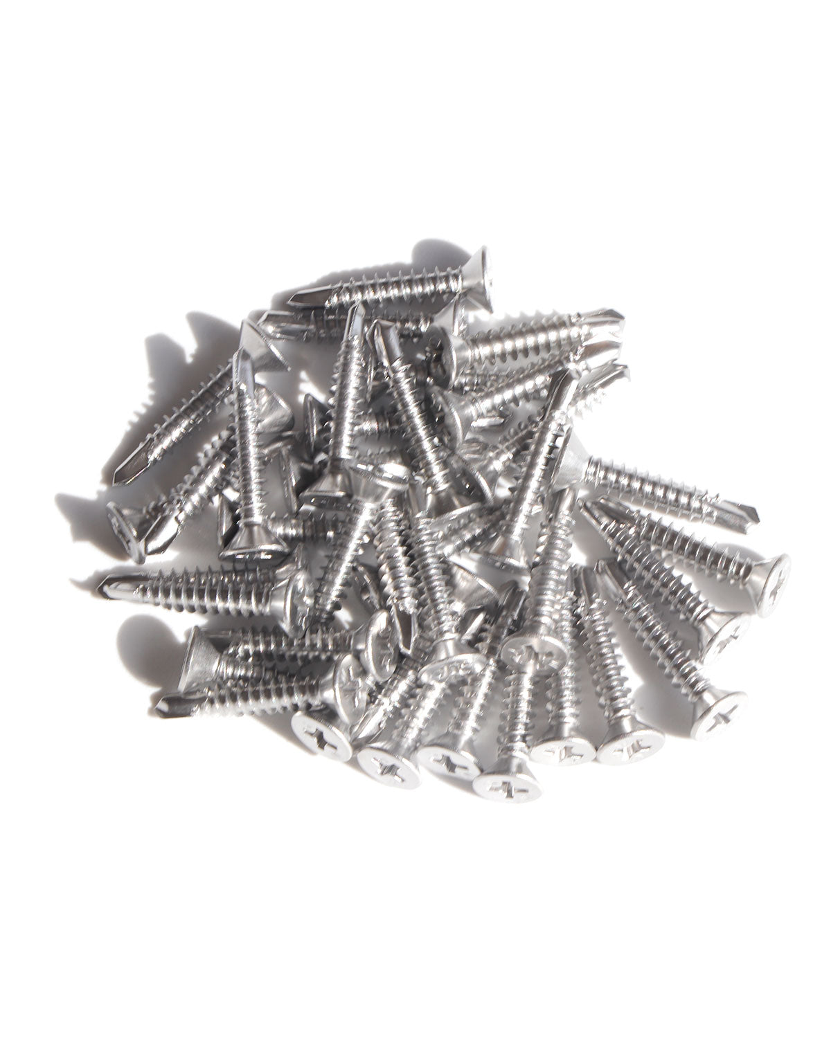 IMScrews 25 шт. # 10 x 1 дюйм. Самосверлящие винты Phillips с плоской головкой из нержавеющей стали, винты из нержавеющей стали 410 с полной резьбой для листового металла Tek, винты по дереву и металлу.