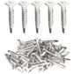 IMScrews 100 шт. # 10 x 1 дюйм. Самосверлящие винты Phillips с плоской головкой из нержавеющей стали, винты из нержавеющей стали 410 с полной резьбой для листового металла Tek, винты по дереву и металлу.