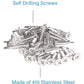 IMScrews 100 шт. # 10 x 1 дюйм. Самосверлящие винты Phillips с плоской головкой из нержавеющей стали, винты из нержавеющей стали 410 с полной резьбой для листового металла Tek, винты по дереву и металлу.