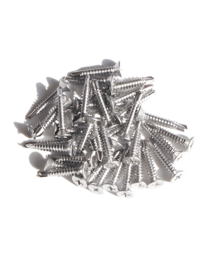 IMScrews 100pcs #10 x 1" Stainless Flat Head Phillips Self Drilling Screws, 410 Stainless Steel Full Thread Sheet Metal Tek Wood to Metal Screws