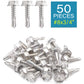 #8 x 3/4" Stainless Hex Washer Head Self Drilling Screws (50pcs), Stainless Steel 410 Fully Threaded Sheet Metal Flanged Hex Screw | by IMSCREWS
