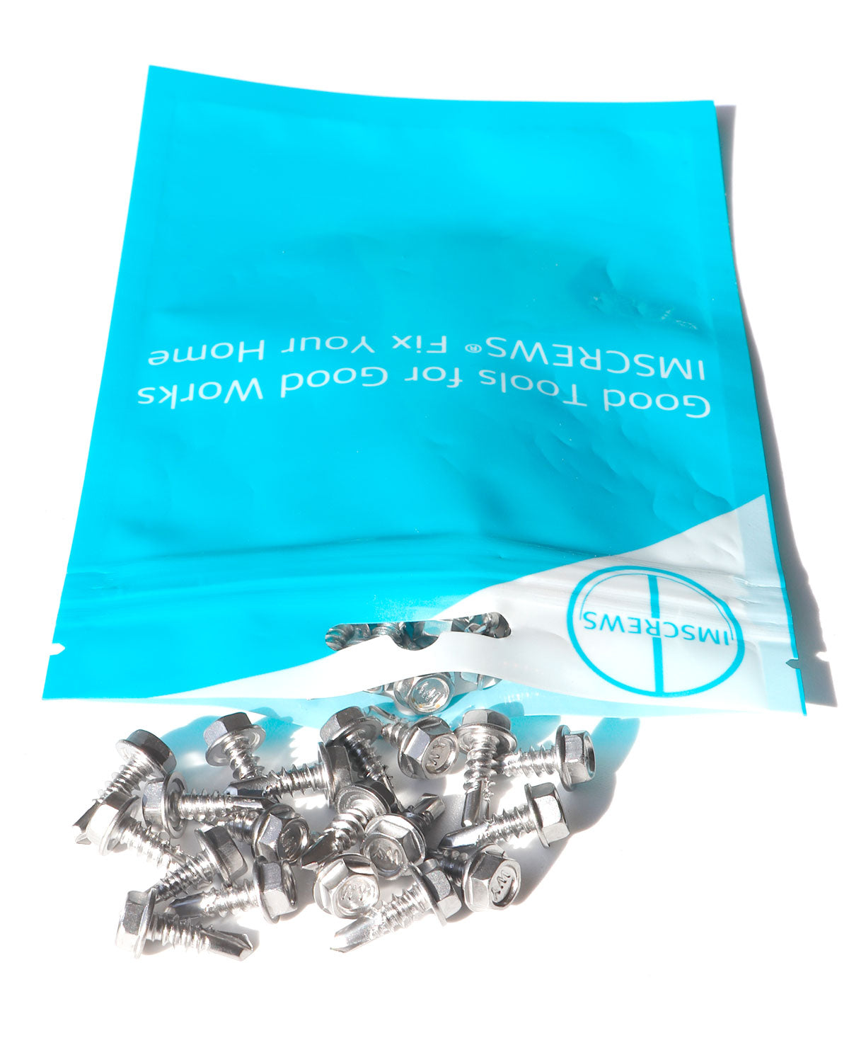 IMScrews 50pcs #8 x 1/2" Stainless Hex Washer Head Self Drilling Screws, 410 Stainless Steel Full Thread Sheet Metal Tek Screws