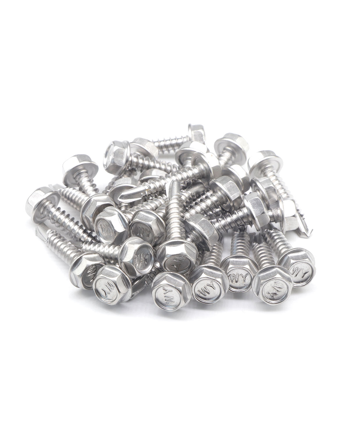 #8 x 1" Stainless Hex Washer Head Self Drilling Screws (100pcs) Stainless Steel 410 Fully Threaded Sheet Metal Tek Screw | by IMSCREWS