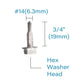 IMScrews 25 шт. # 14 x 3/4 дюйма, самосверлящие винты с шестигранной головкой из нержавеющей стали, винты из нержавеющей стали 410 с полной резьбой для листового металла Tek