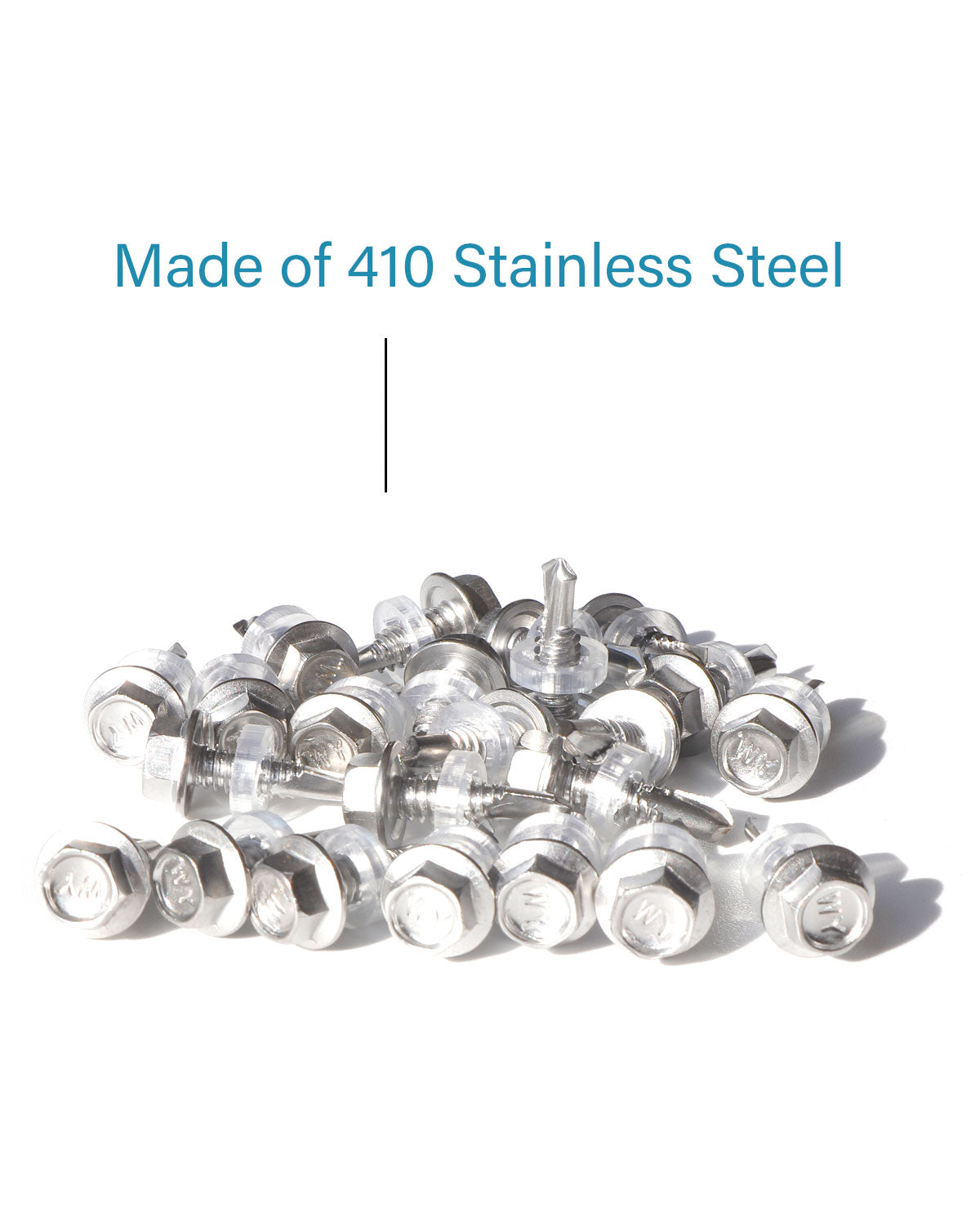 IMScrews 25 шт. # 14 x 3/4 дюйма, самосверлящие винты с шестигранной головкой из нержавеющей стали, винты из нержавеющей стали 410 с полной резьбой для листового металла Tek