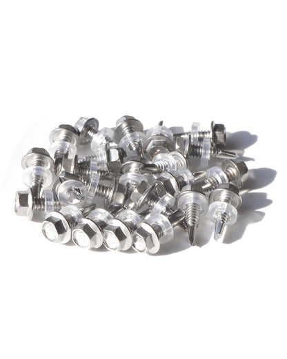 IMScrews 25 шт. # 14 x 3/4 дюйма, самосверлящие винты с шестигранной головкой из нержавеющей стали, винты из нержавеющей стали 410 с полной резьбой для листового металла Tek