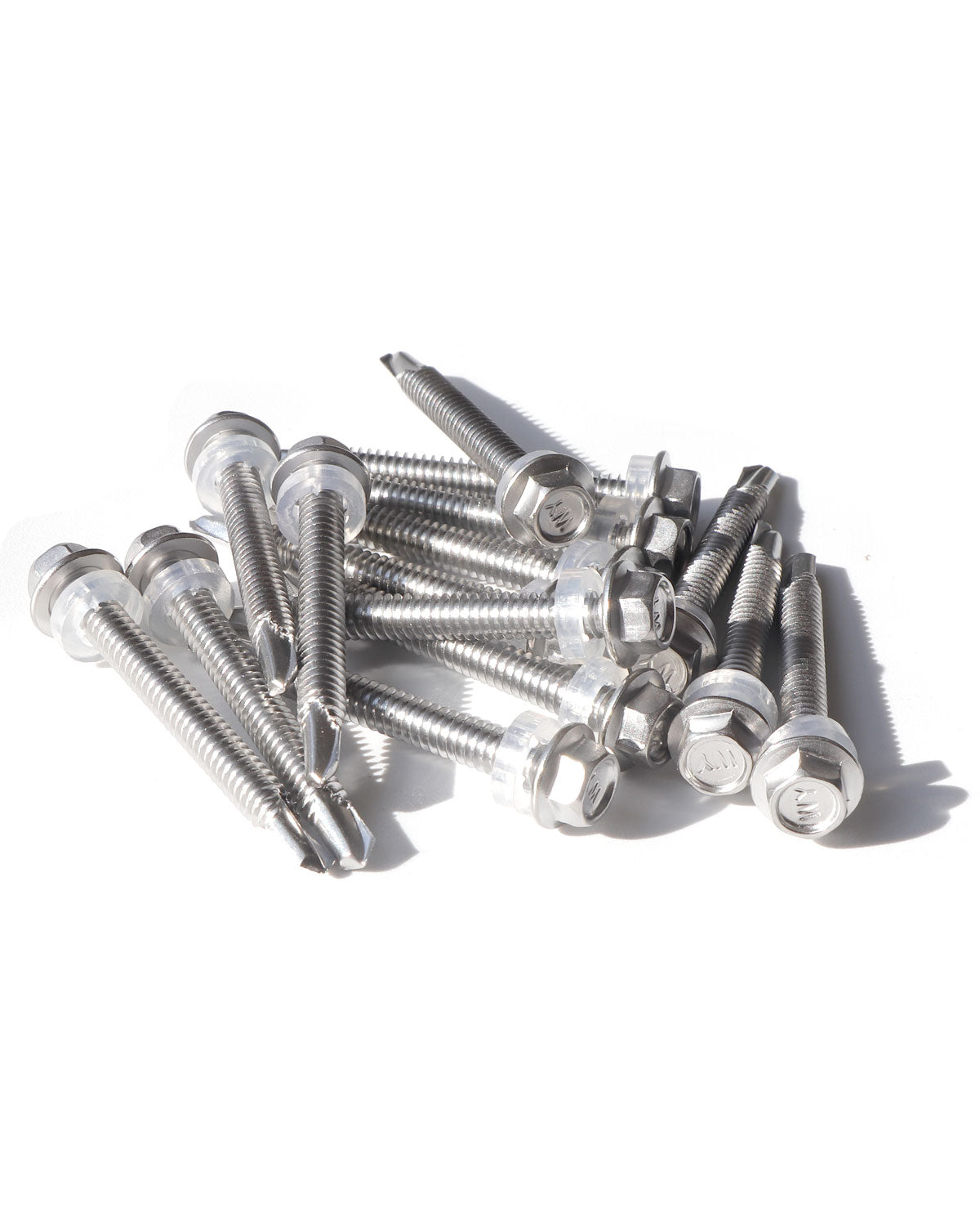 IMScrews 25pcs #14 x 2" Stainless Hex Washer Head Self Drilling Screws, 410 Stainless Steel Full Thread Sheet Metal Tek Screws