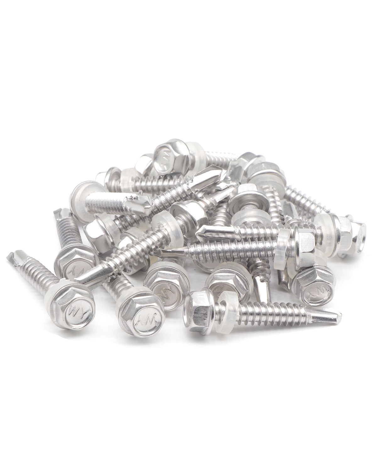 IMScrews 50pcs #14 x 1-1/2" Stainless Hex Washer Head Self Drilling Screws, 410 Stainless Steel Full Thread Sheet Metal Tek Screws