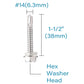IMScrews 25 шт. # 14 x 1-1/2 дюйма самосверлящие винты с шестигранной головкой из нержавеющей стали, винты Tek из нержавеющей стали с полной резьбой из нержавеющей стали 410