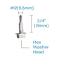 #12 x 3/4" Stainless Hex Washer Head Self Drilling Screws (25pcs) Stainless Steel 410 Fully Threaded Sheet Metal Tek Screw | by IMSCREWS