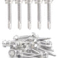 IMScrews 25pcs #12 x 1-1/2" Stainless Hex Washer Head Self Drilling Screws, 410 Stainless Steel Full Thread Sheet Metal Tek Screws