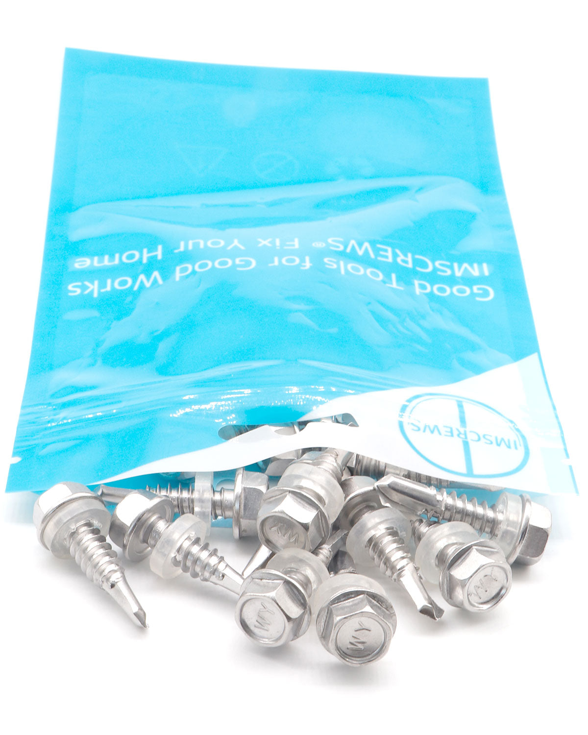 IMScrews 50 шт. # 12 x 1 "Самосверлящие винты с шестигранной головкой из нержавеющей стали, винты из нержавеющей стали 410 с полной резьбой для листового металла Tek