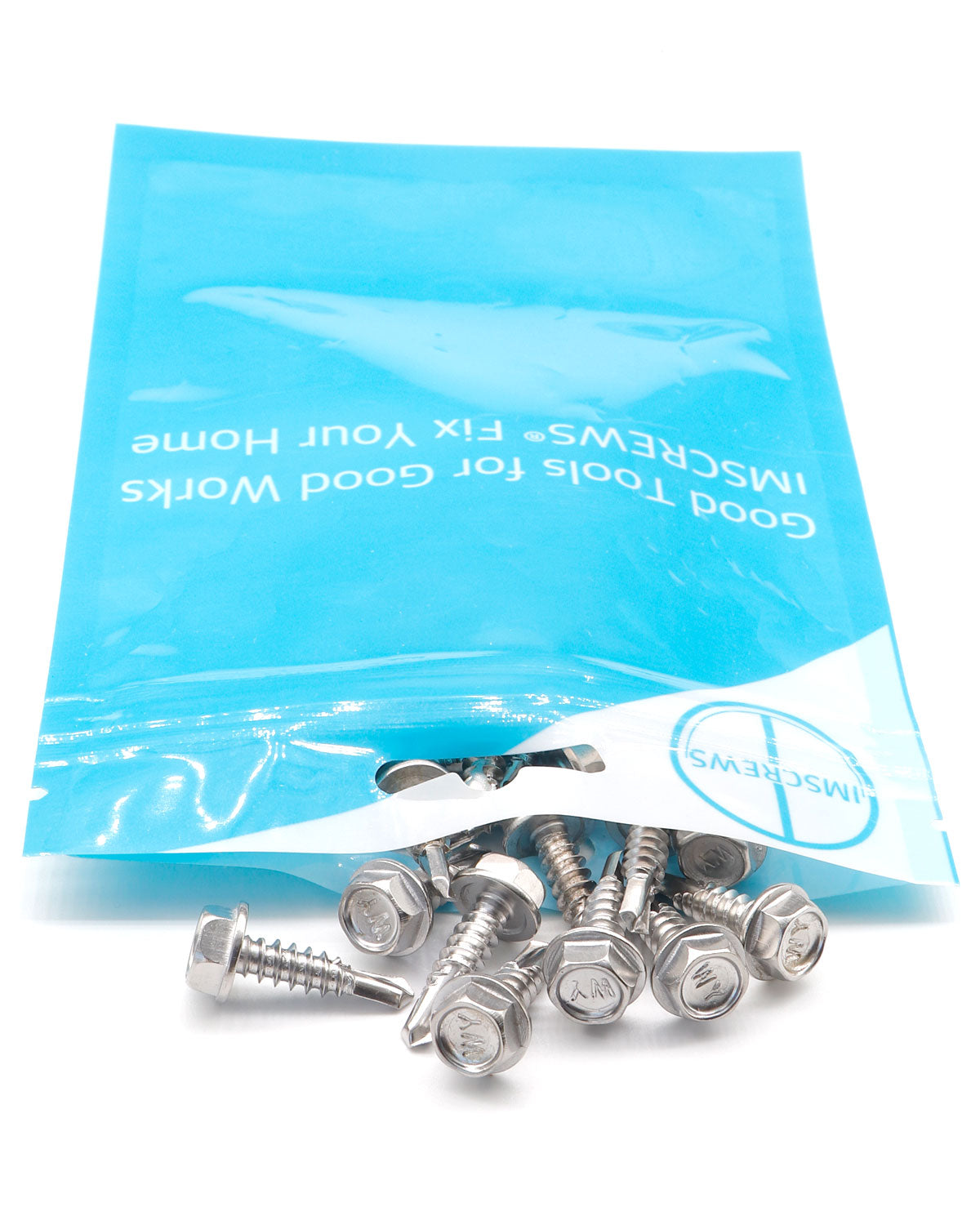 100pcs #10 x 3/4" Stainless Hex Washer Head Self Drilling Screws, Stainless Steel 410 Fully Threaded Sheet Metal Tek Screw | by IMSCREWS