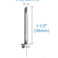 IMScrews 25pcs #10 x 1-1/2" Stainless Hex Washer Head Self Drilling Screws, 410 Stainless Steel Full Thread Sheet Metal Tek Screws