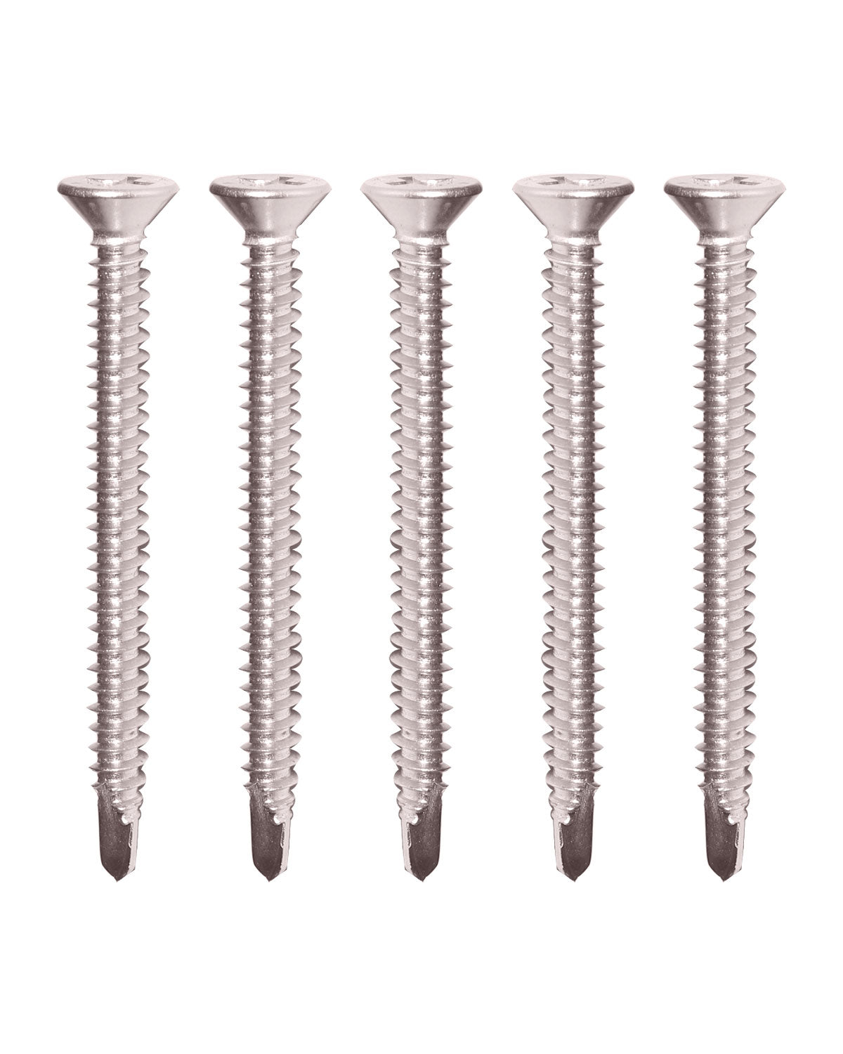 IMScrews 100 шт. # 14 x 2 дюйма, самосверлящие винты Phillips с плоской головкой из нержавеющей стали, винты из нержавеющей стали 410 с полной резьбой для листового металла Tek, винты по дереву и металлу