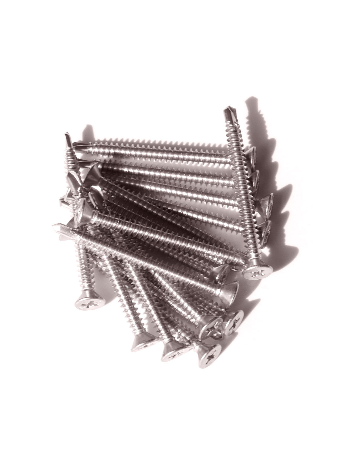 IMScrews 100 шт. # 14 x 2 дюйма, самосверлящие винты Phillips с плоской головкой из нержавеющей стали, винты из нержавеющей стали 410 с полной резьбой для листового металла Tek, винты по дереву и металлу