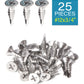 IMScrews 25 шт. # 12 x 3/4 дюйма, самосверлящие винты Phillips с плоской головкой из нержавеющей стали, винты из нержавеющей стали 410 с полной резьбой для листового металла Tek, винты по дереву и металлу