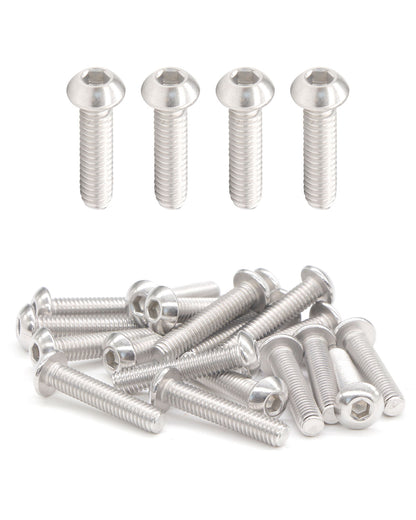 M4 x 3/4" Button Head Socket Cap Bolts Screws (50pcs) 18-8 Stainless Steel 304 Allen Hex Drive Fully Thread Machine Screw ISO7380 | by IMSCREWS