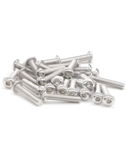M4 x 3/4" Button Head Socket Cap Bolts Screws (50pcs) 18-8 Stainless Steel 304 Allen Hex Drive Fully Thread Machine Screw ISO7380 | by IMSCREWS
