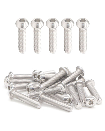 M4 x 1" Button Head Socket Cap Bolts Screws (50pcs) 18-8 Stainless Steel 304 Allen Hex Drive Fully Thread Machine Screw ISO7380 | by IMSCREWS