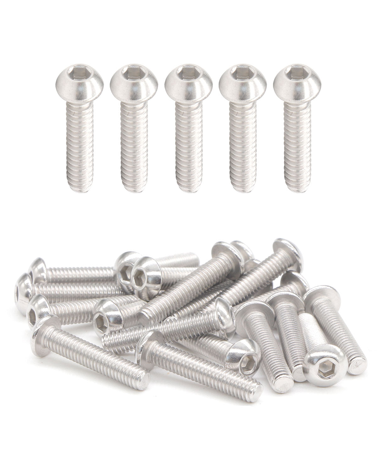 M4 x 1" Button Head Socket Cap Bolts Screws (100pcs) 18-8 Stainless Steel 304 Allen Hex Drive Fully Thread Machine Screw ISO7380 | by IMSCREWS