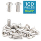 M6 x 1/2"(12mm) Button Head Socket Cap Bolts Screws 100pcs, 18-8 Stainless Steel 304 Allen Hex Drive Fully Thread Machine Screw ISO7380 | by IMSCREWS