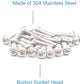 M6 x 1" Button Head Socket Cap Bolts Screws (50pcs) 18-8 Stainless Steel 304 Allen Hex Drive Fully Thread Machine Screw ISO7380 | by IMSCREWS