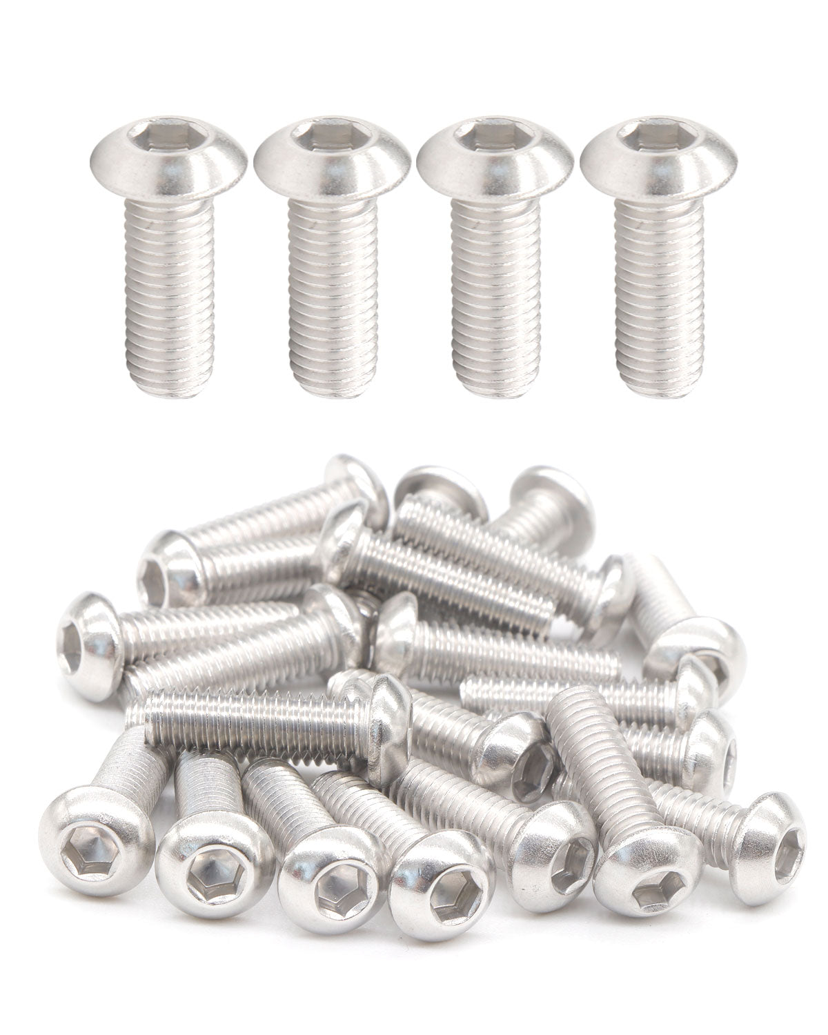 M8 x 3/4" Button Head Socket Cap Bolts Screws (25pcs) 18-8 Stainless Steel 304 Allen Hex Drive Fully Thread Machine Screw ISO7380 | by IMSCREWS