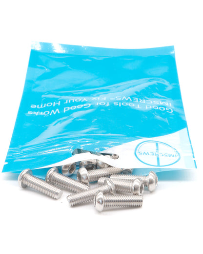 M8 x 1" Button Head Socket Cap Bolts Screws (10pcs) 18-8 Stainless Steel 304 Allen Hex Drive Fully Thread Machine Screw ISO7380 | by IMSCREWS
