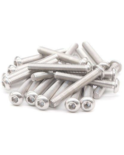 M8 x 2" Button Head Socket Cap Bolts Screws (5pcs) 18-8 Stainless Steel 304 Allen Hex Drive Fully Thread Machine Screw ISO7380 | by IMSCREWS