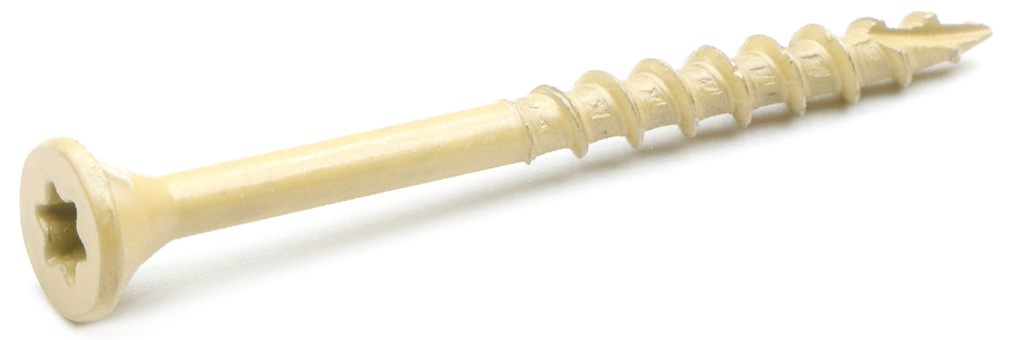 Deck Screws, Exterior Wood Screws #8 x 2 Inch 100 Pcs, Carbon Steel Star Drive and Coarse Threads, Anti-Corrosion, Tan Coated Screws for Decks, Fences and Other Outdoor Use | by IMSCREWS